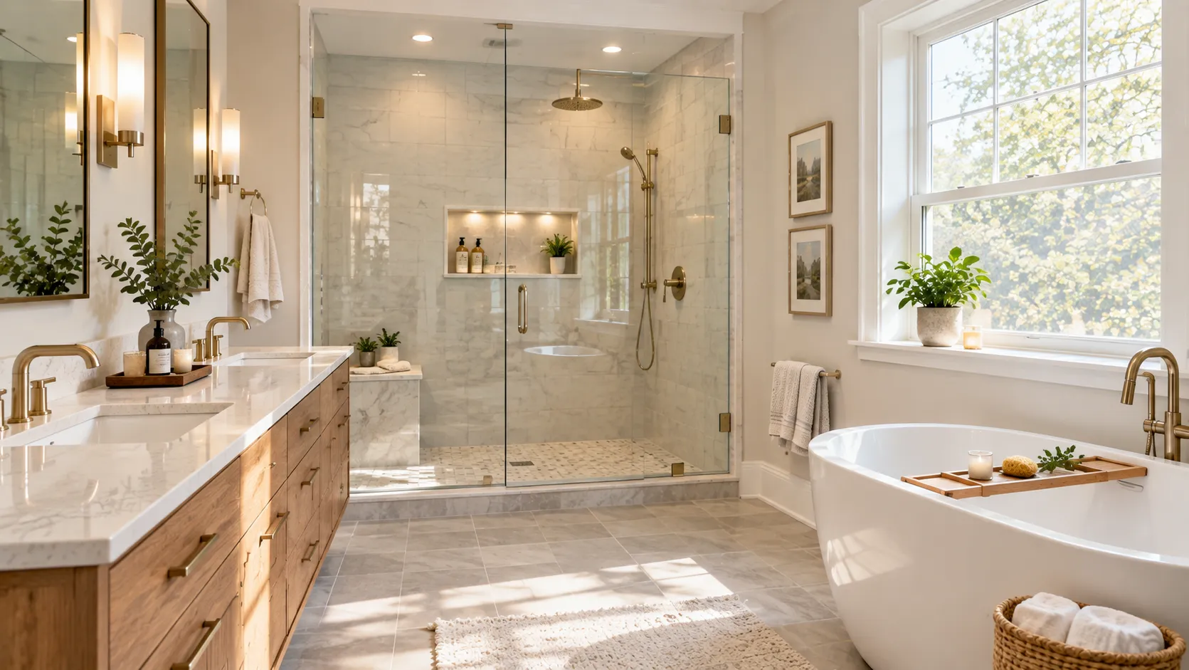 2026 bathroom remodeling trends in a renovated Massachusetts primary bathroom